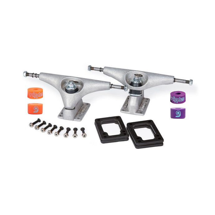 Carver CX Surfskate Truck Set (Raw) with High Rebound Orangatang Nipple bushing upgrade