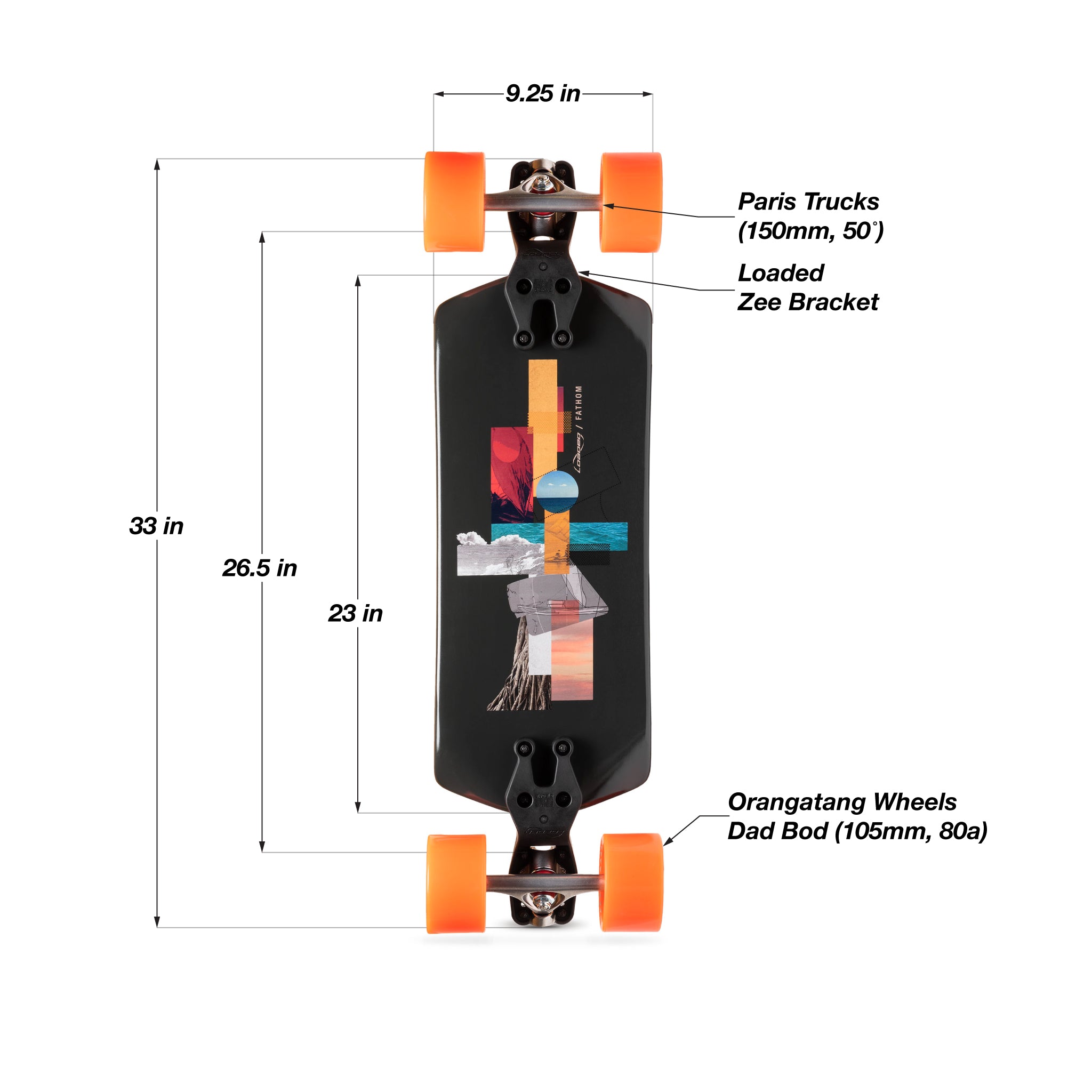 Loaded Poke Complete Longboard Skateboard With Paris Trucks