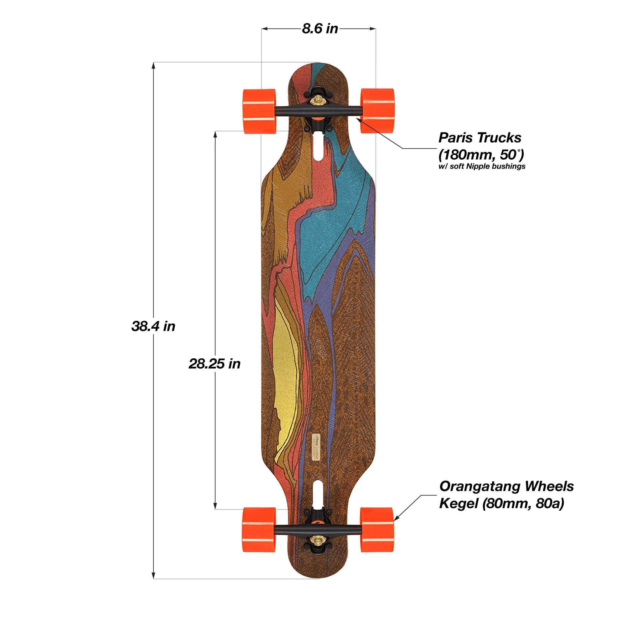 Icarus | Drop-Through Carving Longboard Skateboard | Loaded Boards