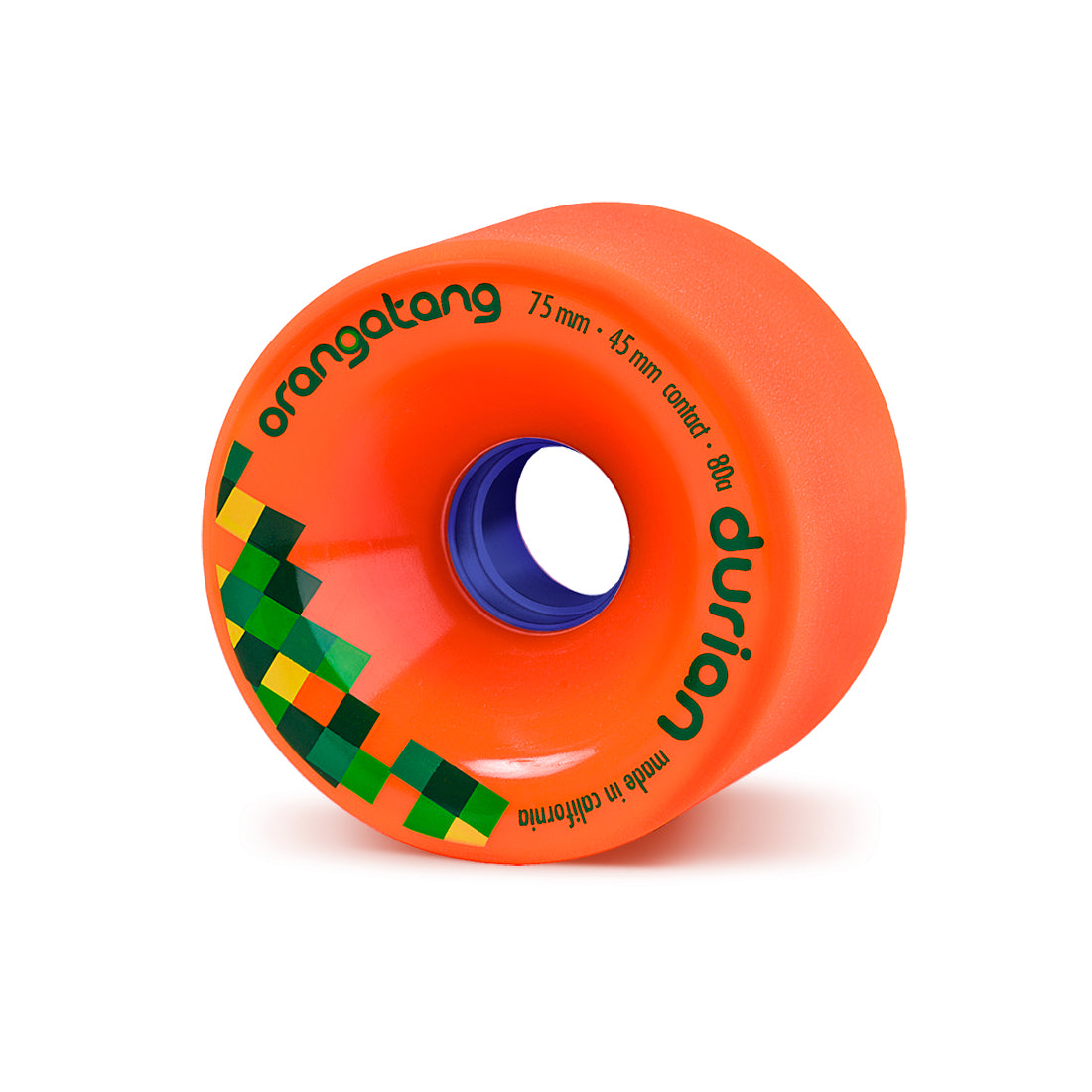 Orangatang 75mm Durian (80a, orange) longboard skateboard wheel (hero)