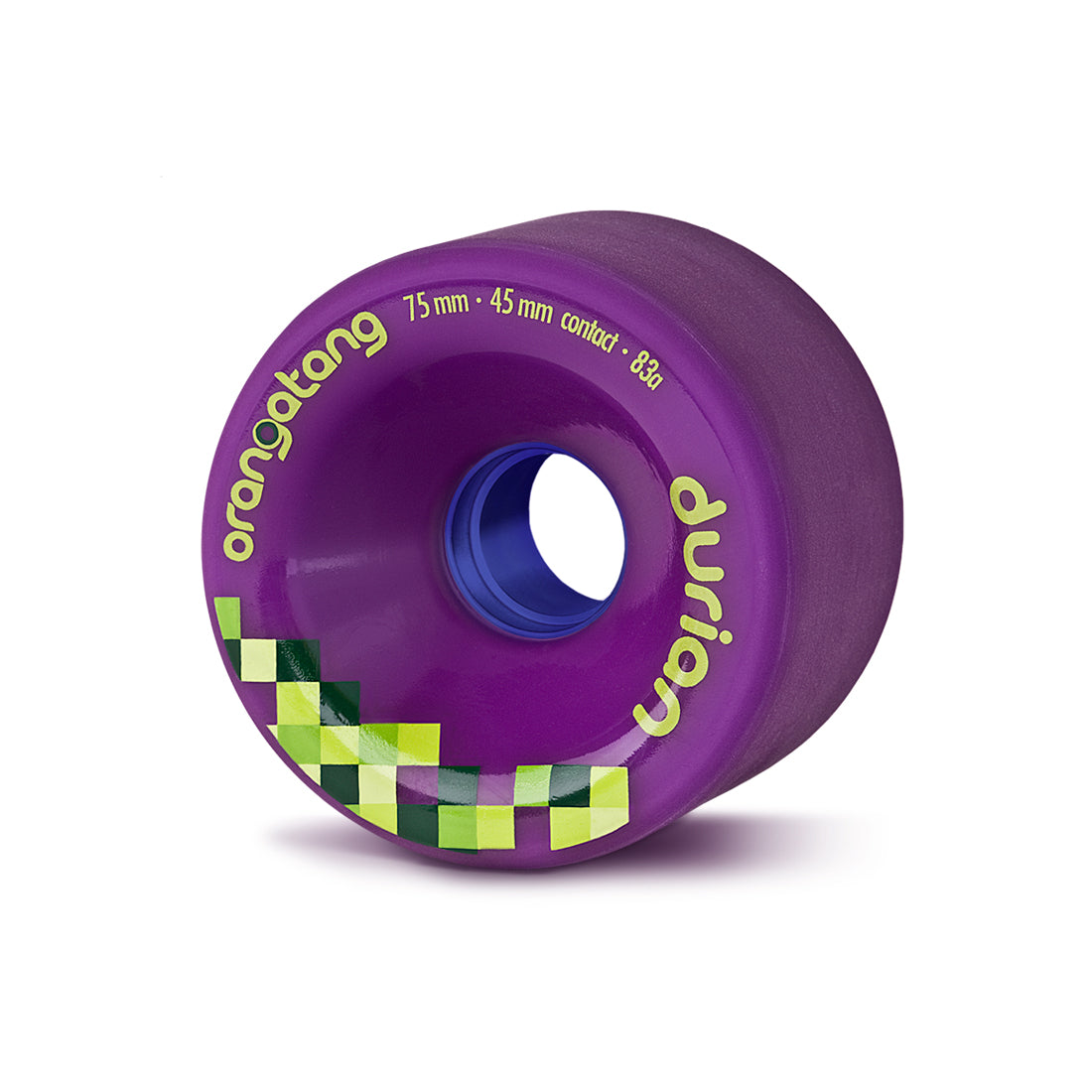 Orangatang 75mm Durian (83a, purple) longboard skateboard wheel (hero)