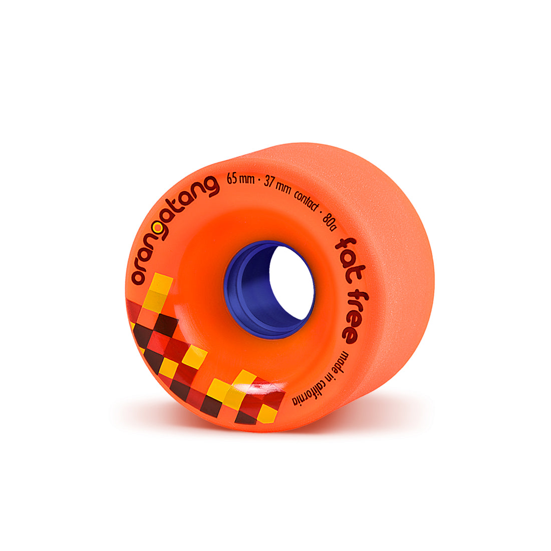 Orangatang 65mm Fat Free (80a, orange) longboard skateboard wheel (hero)