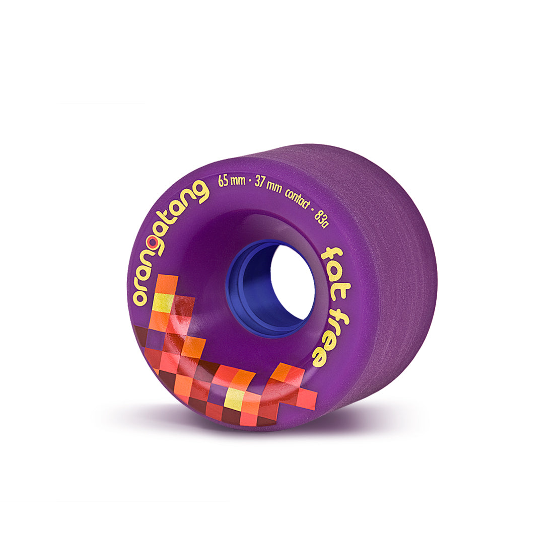 Orangatang 65mm Fat Free (83a, purple) longboard skateboard wheel (hero)