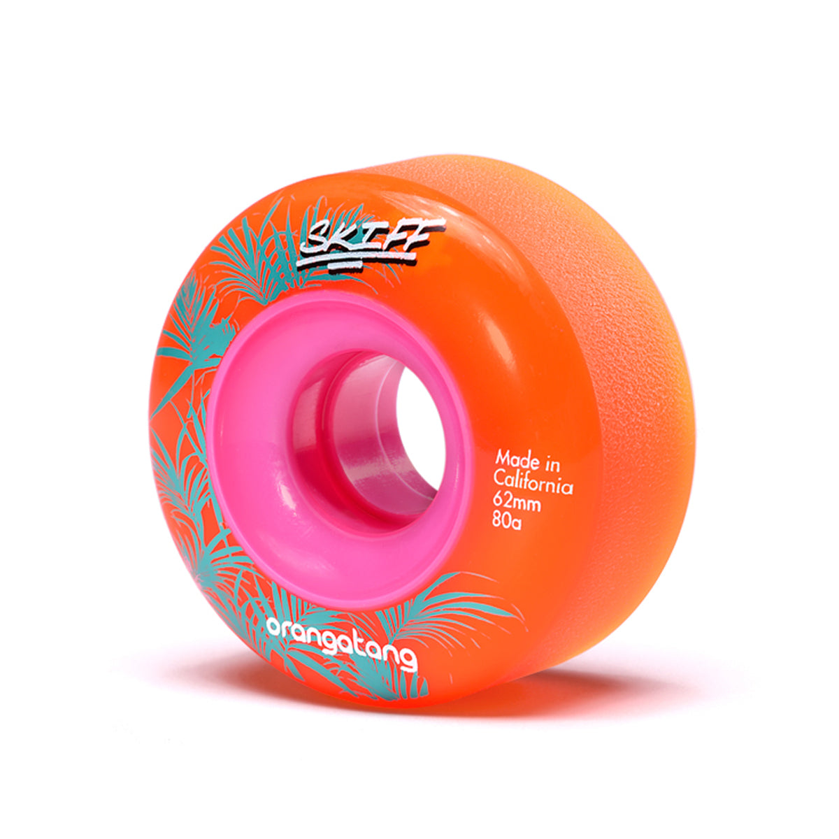 Orangatang 62mm Skiff (80a, orange) longboard skateboard wheel (hero)