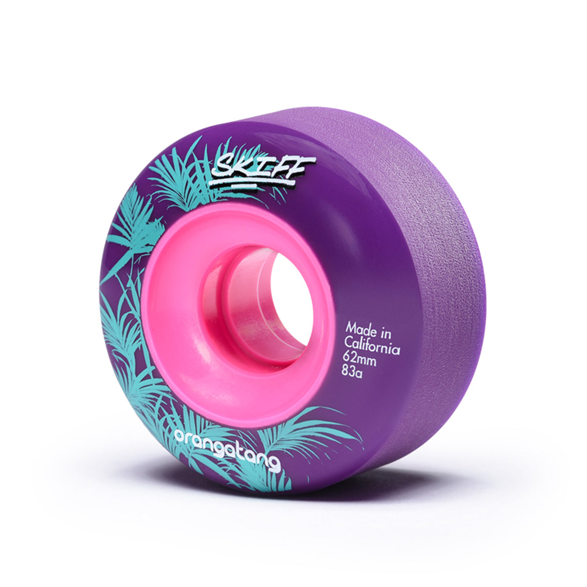 Orangatang 62mm Skiff (83a, purple) longboard skateboard wheel (hero)